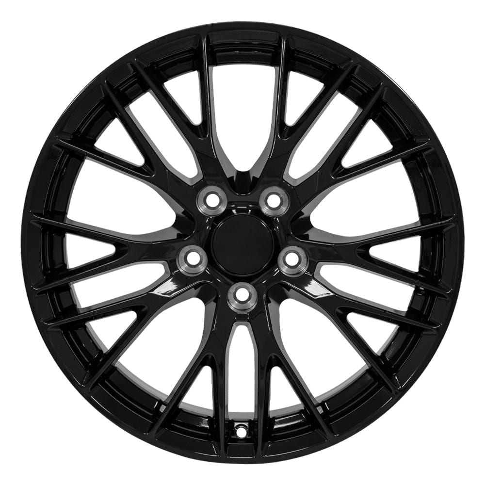 C4 New Gloss Black 18x8.5 Wheel Set of 4 (CV22B) 1988-1996