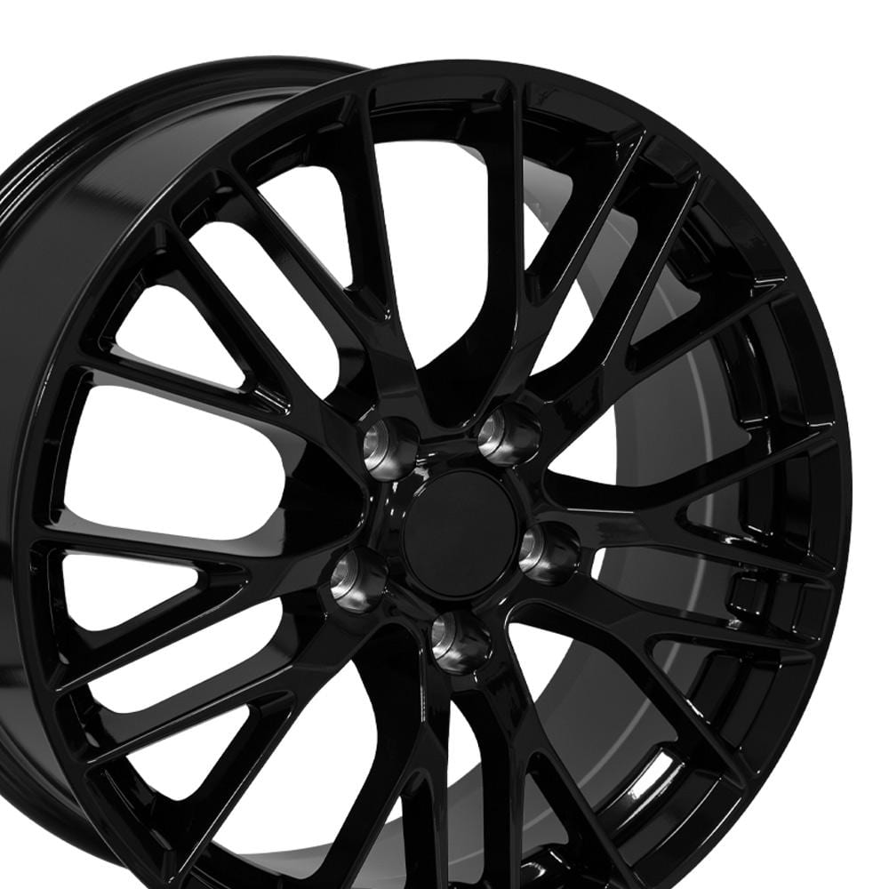 C4 New Gloss Black 18x8.5 Wheel Set of 4 (CV22B) 1988-1996