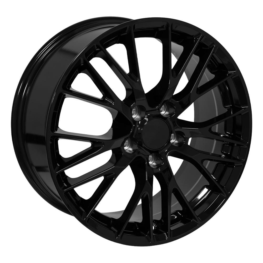 C4 New Gloss Black 18x8.5 Wheel Set of 4 (CV22B) 1988-1996