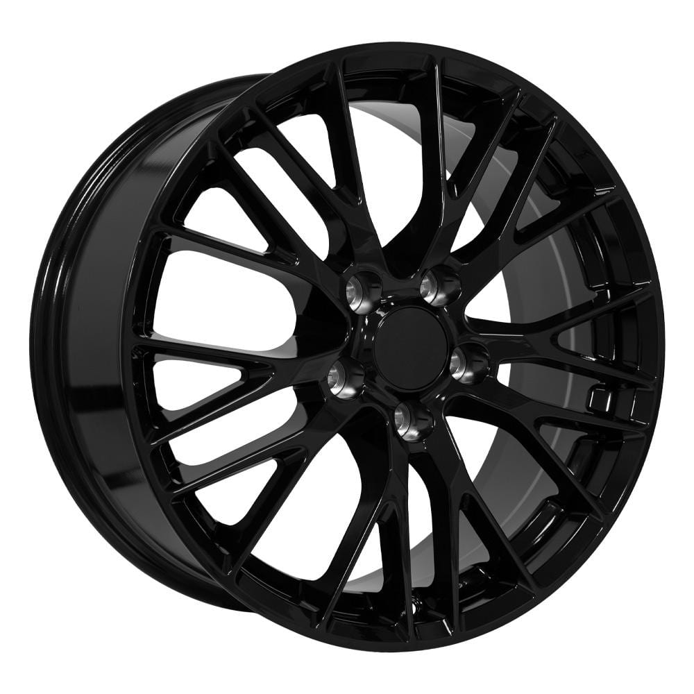 C4 New Gloss Black 18x8.5 Wheel Set of 4 (CV22B) 1988-1996