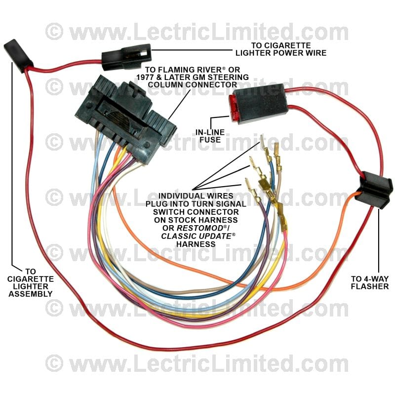 C1 New Steering Column Turn Signal Switch Adapter Harness 1953-1962