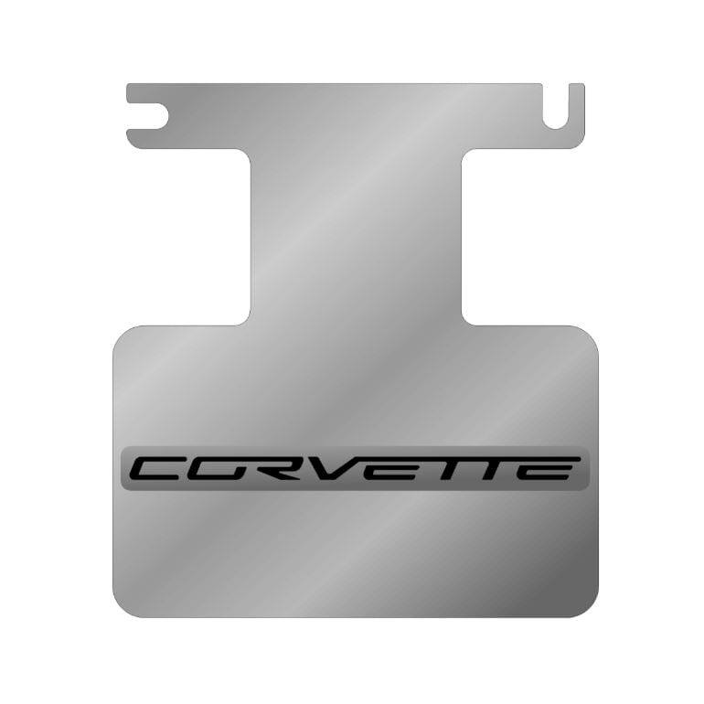 C6 New Stainless Steel Rear Exhaust Enhancer Plate with Corvette Script 2005-2013
