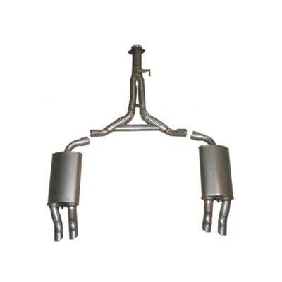 C4 New Exhaust System - Cat Back with Rear Y-Pipe with Crossover & Reproduction Mufflers 1985