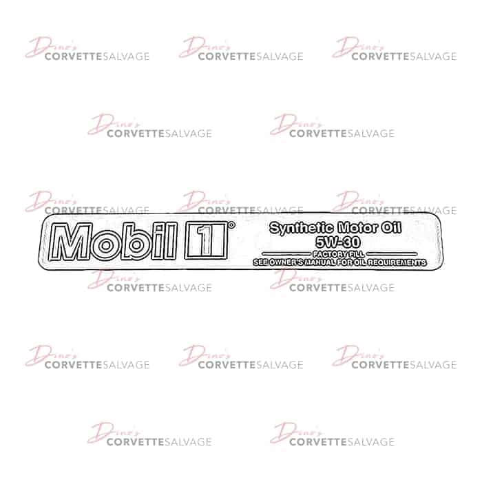 C4 Used Under Hood Mobil 1 Emblem Late 1993-1996