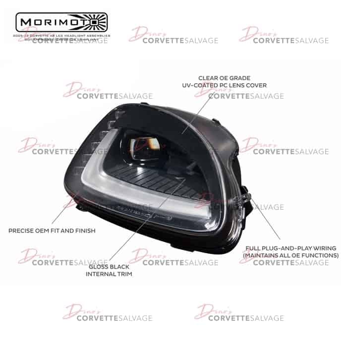 C6 Corvette Morimoto C7 Style XB LED Headlight Set 2005-2013 Illustration 1
