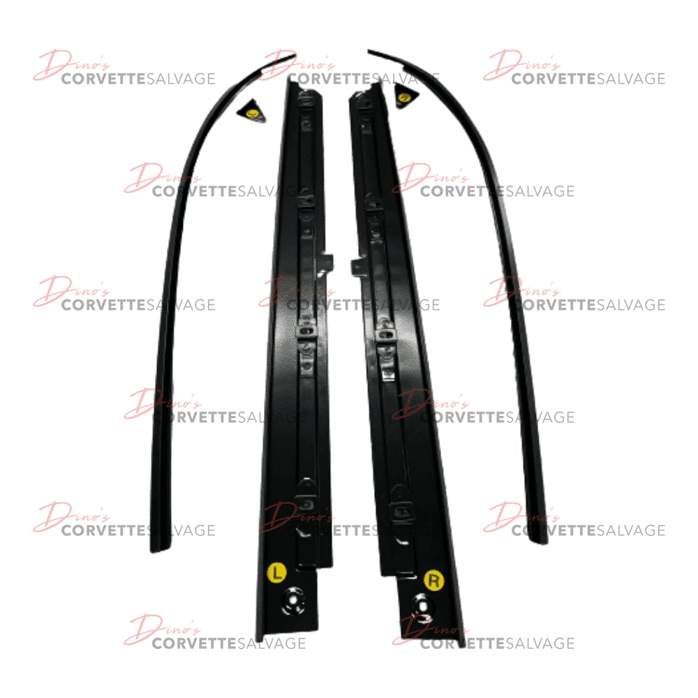 C3 New 6-Piece Black Powdercoated T-Top Trim Set 1979-1982