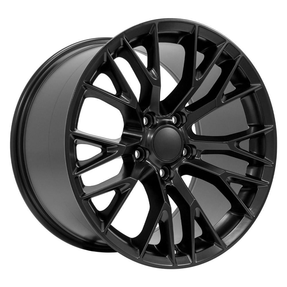 C4-C5 New Satin Black 17x9.5 and 18x10.5 Wheel Set of 4 (CV22) 1988-2004