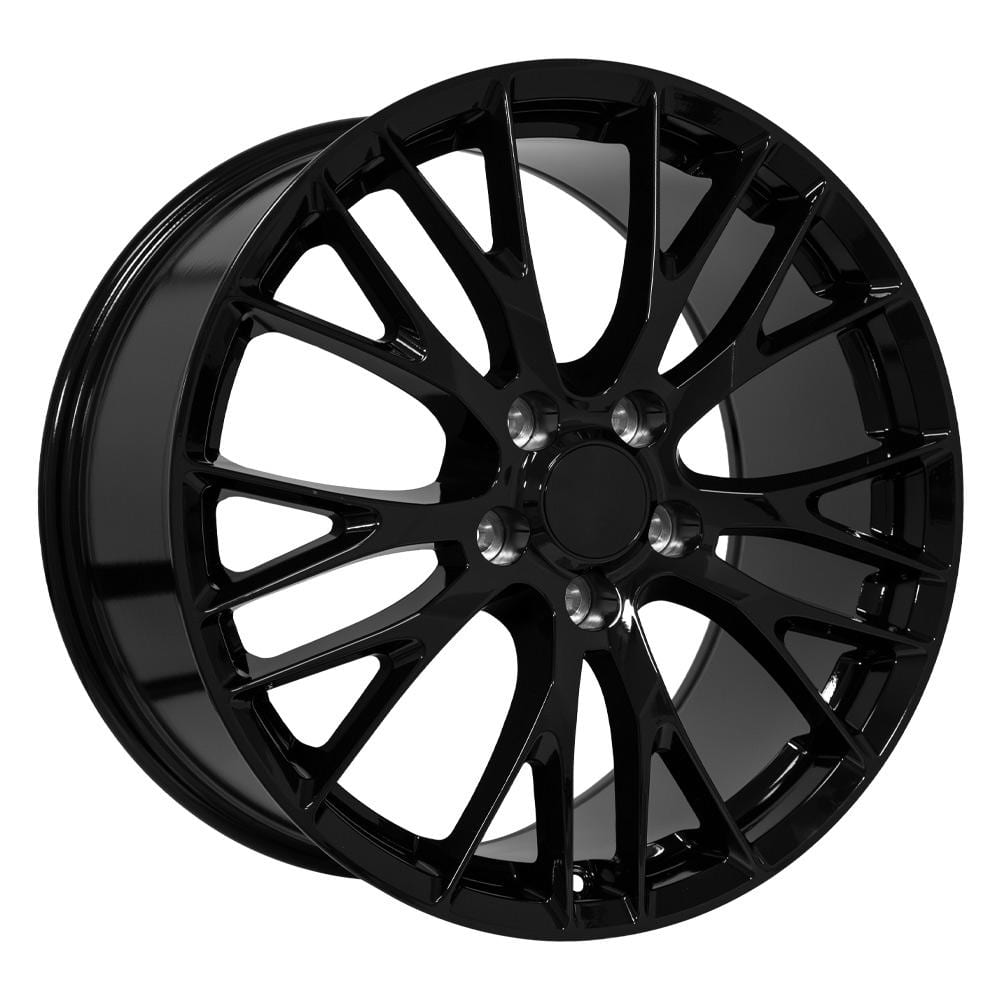 C6 New Gloss Black 18x8.5 and 19x10 Wheel Set of 4 (CV22B) 2005-2013