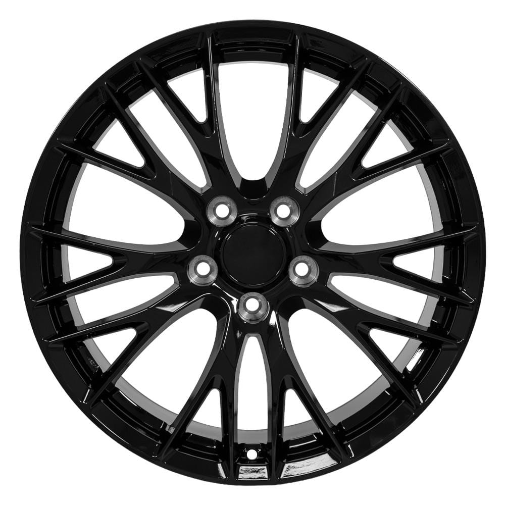 C6 New Gloss Black 18x8.5 and 19x10 Wheel Set of 4 (CV22B) 2005-2013