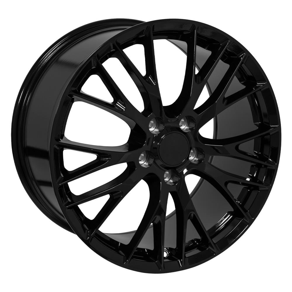 C6 New Gloss Black 18x8.5 and 19x10 Wheel Set of 4 (CV22B) 2005-2013