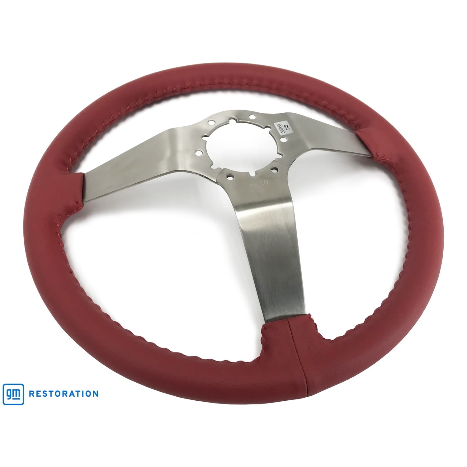 C3 New Red Leather Steering Wheel Brushed Spokes 1977-1982 (ST3041RED)