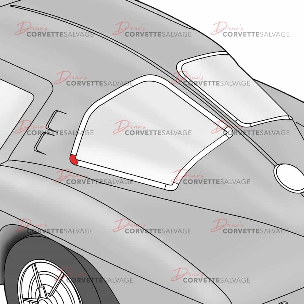 C2 New Rear Split Window Stainless Steel Front Outer Corner Molding 1963