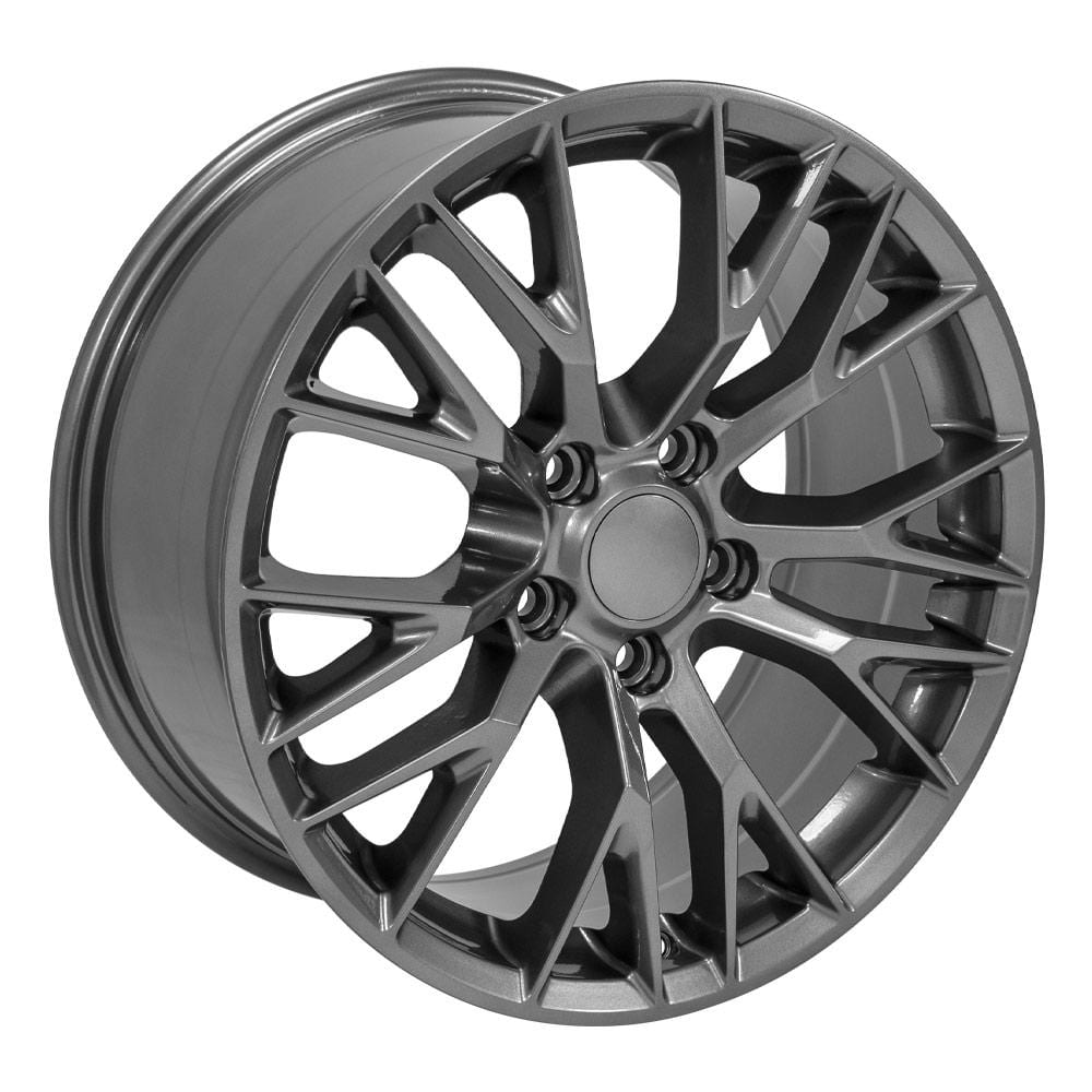 C4-C5 New Gloss Gunmetal 18x8.5 and 18x10.5 Wheel Set of 4 (CV22B) 1988-2004