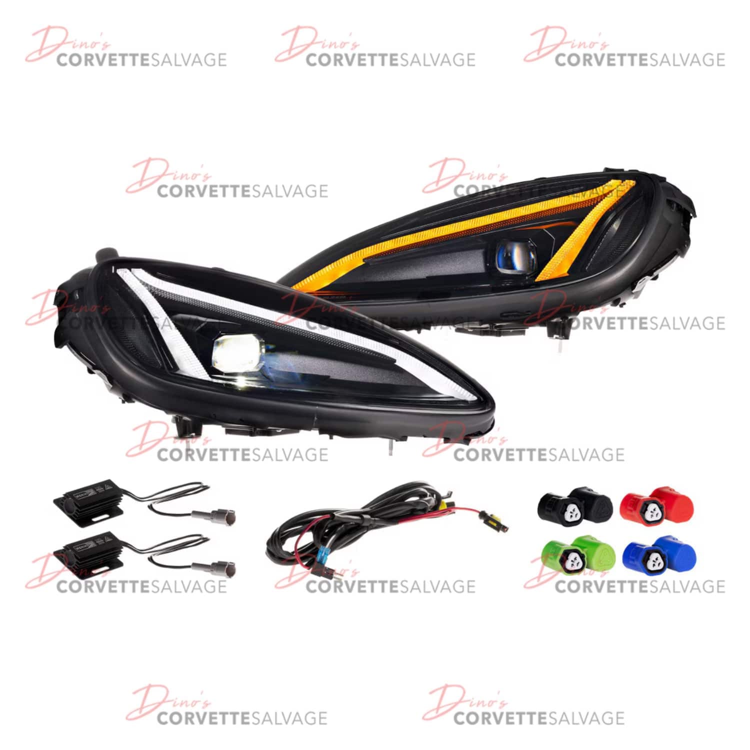 C6 New Morimoto C7 Style XB LED Headlight Set (Gen II) 2005-2013