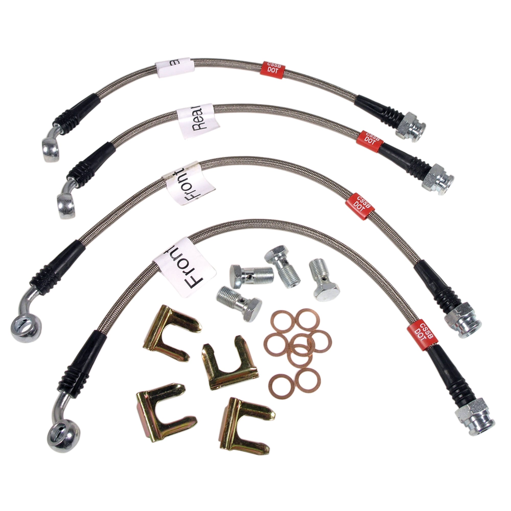 C4 New Brake Line Kit, Braided Stainless Steel 1994-1996