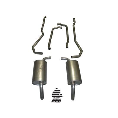 C3 New Exhaust System - 350 Automatic 2 Inch - Round Mufflers 1974