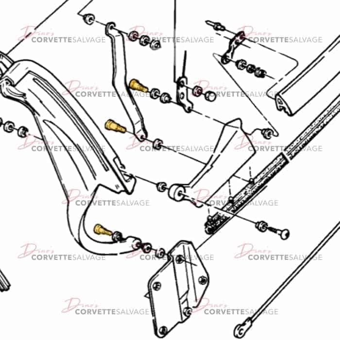 C4 Used Folding Top Pivot Bracket Bolt 1995-1996