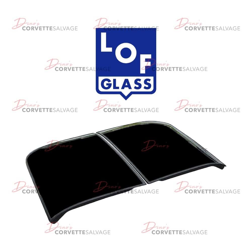 C3 New Libbey Owens Ford (LOF) Smoked Galaxy Glass T-Top Set 1978-1982