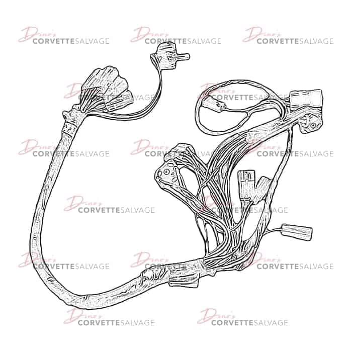C4 Used Front Floor Console Wire Harness 1987-1989
