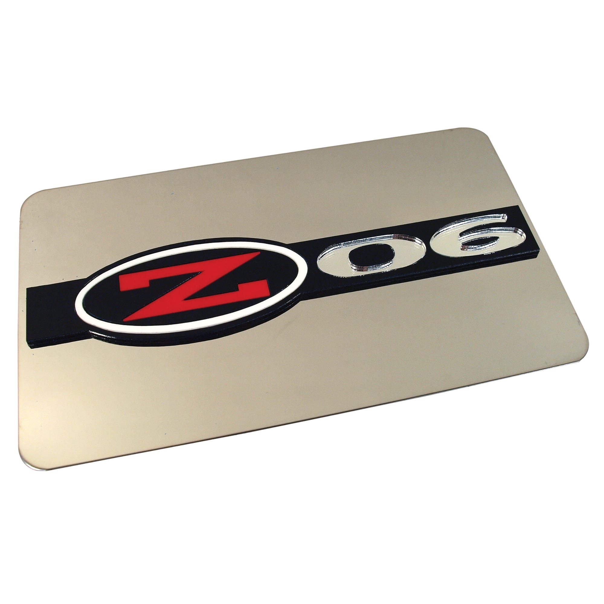 C5 New Exhaust Plate, Z06 Emblem Stainless Steel 1997-2004