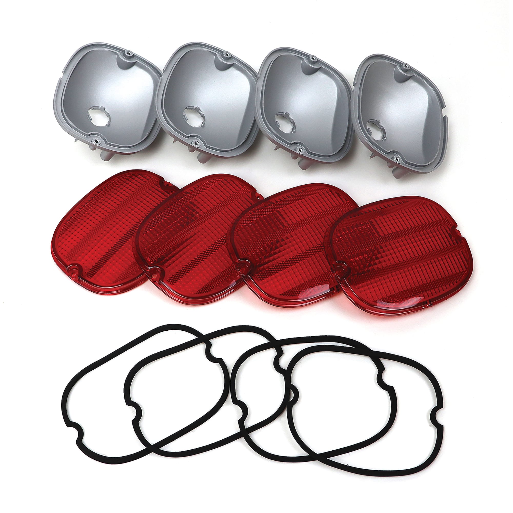 C4 New Tail Light Replacement Set, Lenses & Housings with Gaskets - 12pc 1991-1996