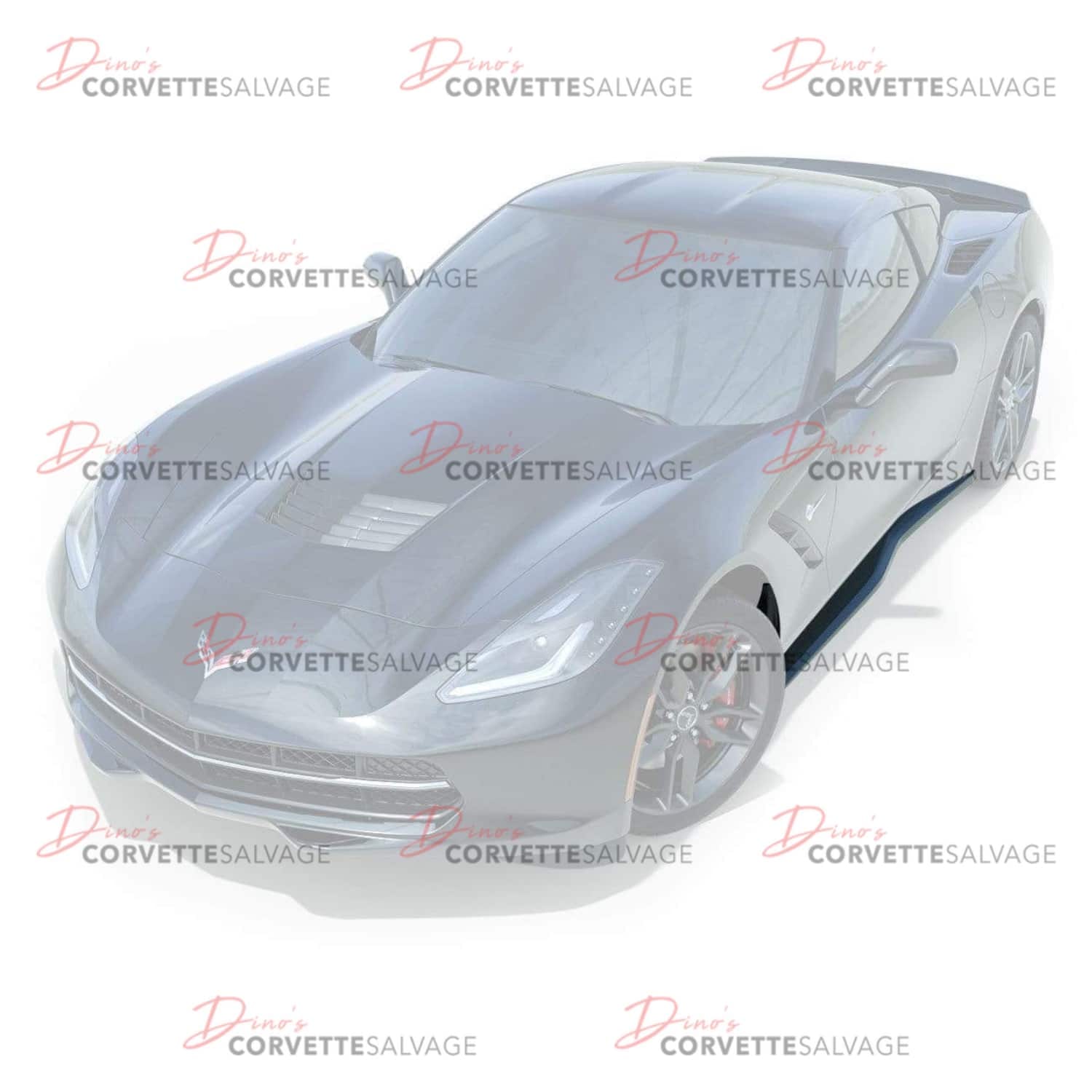 C7 Corvette New Carbon Flash Metallic Zero7 Side Rocker Set 2014-2019 Installed