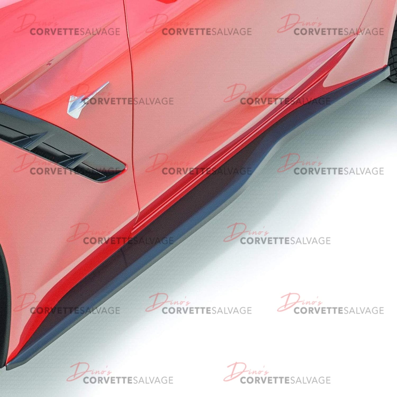 C7 Corvette New Carbon Flash Metallic Zero7 Side Rocker Set 2014-2019 Installed