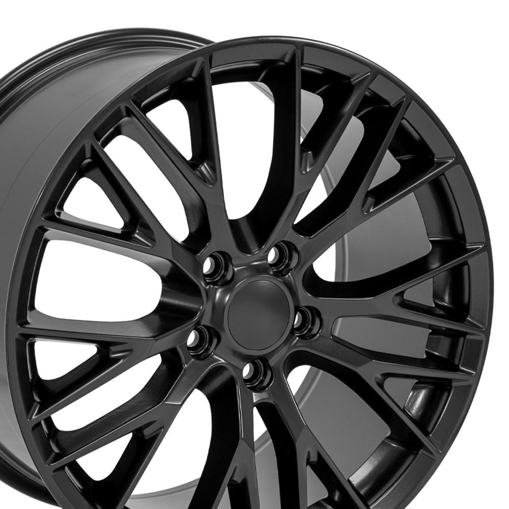 C6 New Satin Black 18x8.5 and 19x10 Wheel Set of 4 (CV22B) 2005-2013