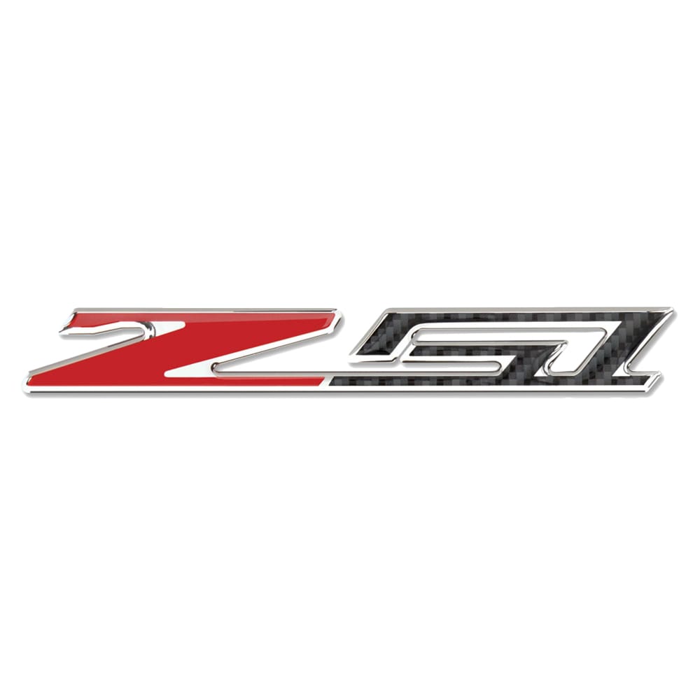 C7 New Stingray/Z51 6in x 3/4in Domed Emblem - Carbon Fiber Look with Chrome Trim 2014-2019