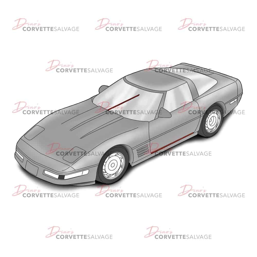 C5-C6 Corvette New Door Sill Auxiliary Weatherstrip Set 1997-2013