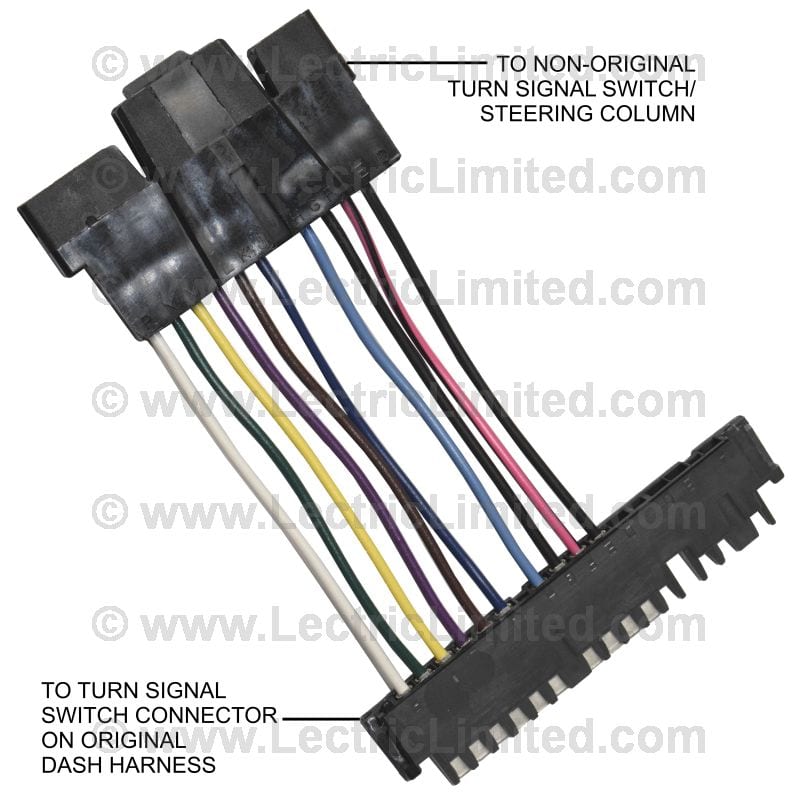 C3 New Steering Column Turn Signal Switch Adapter Harness 1969-1976