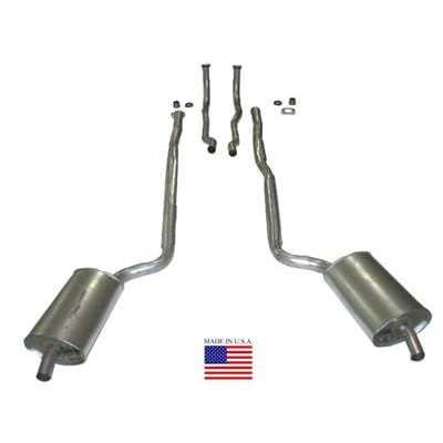 C2 New Exhaust System - 2 Inch - Low HP or Auto with Welded Secondary Pipe & Muffler 1964-1967