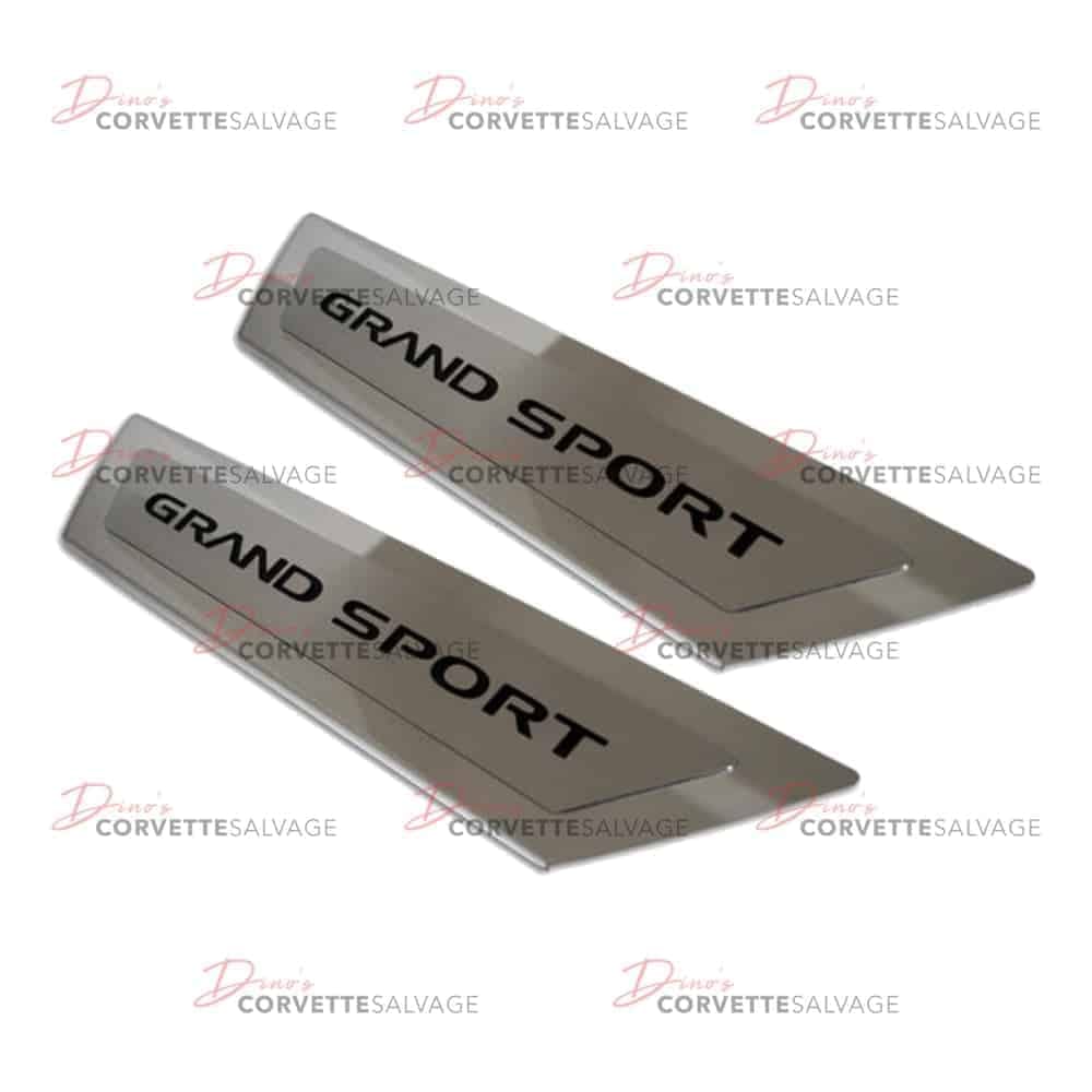 C6 New Stainless Steel Door Sill Plate Set with Carbon Fiber Grand Sport Inlay 2010-2013