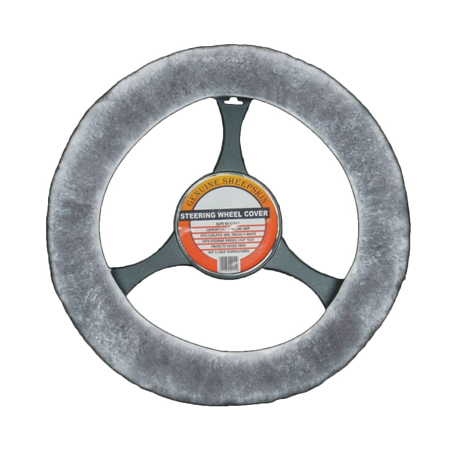 C1-C8 New Sheepskin Steering Wheel Cover - Cream 1953-2026