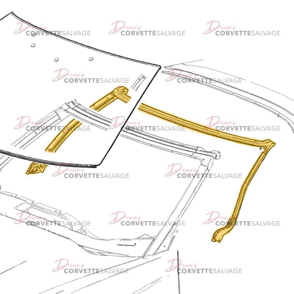 C7 Used Windshield Frame Weatherstrip 2014-2019