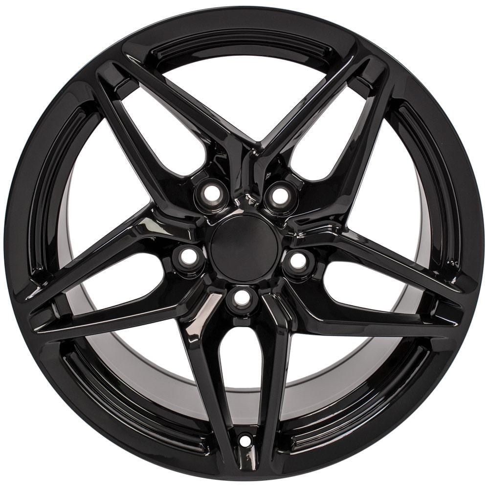 C4 New Gloss Black 17x9.5 Wheel Set of 4 (CV31) 1988-1996