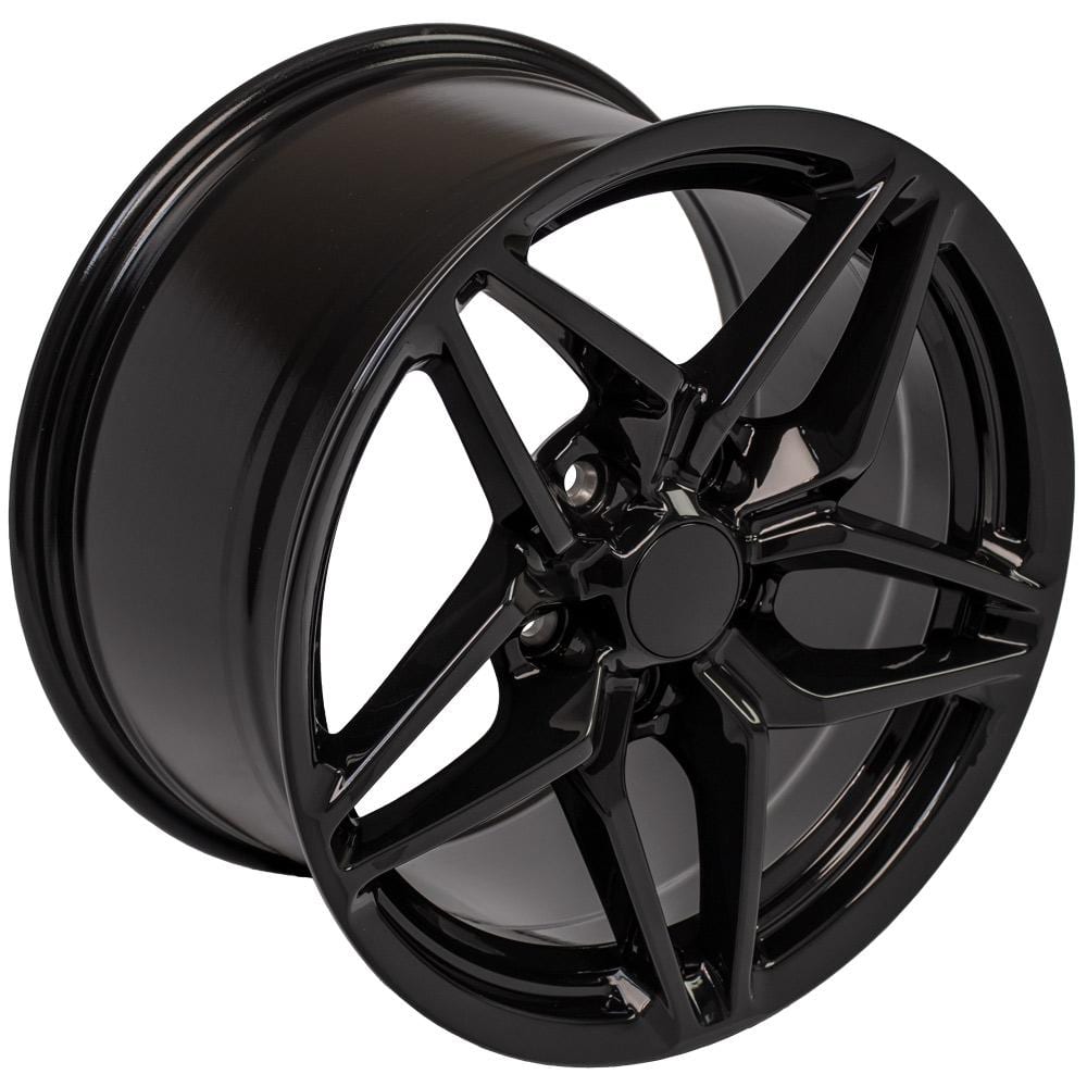 C4 New Gloss Black 17x9.5 Wheel Set of 4 (CV31) 1988-1996