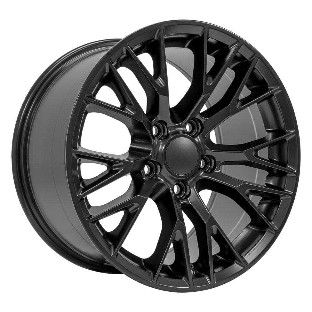 C4 New Satin Black 18x8.5 Wheel and Tire Set of 4 (CV22) with 245/40r18 Ironman iMove GEN 2 1988-1996