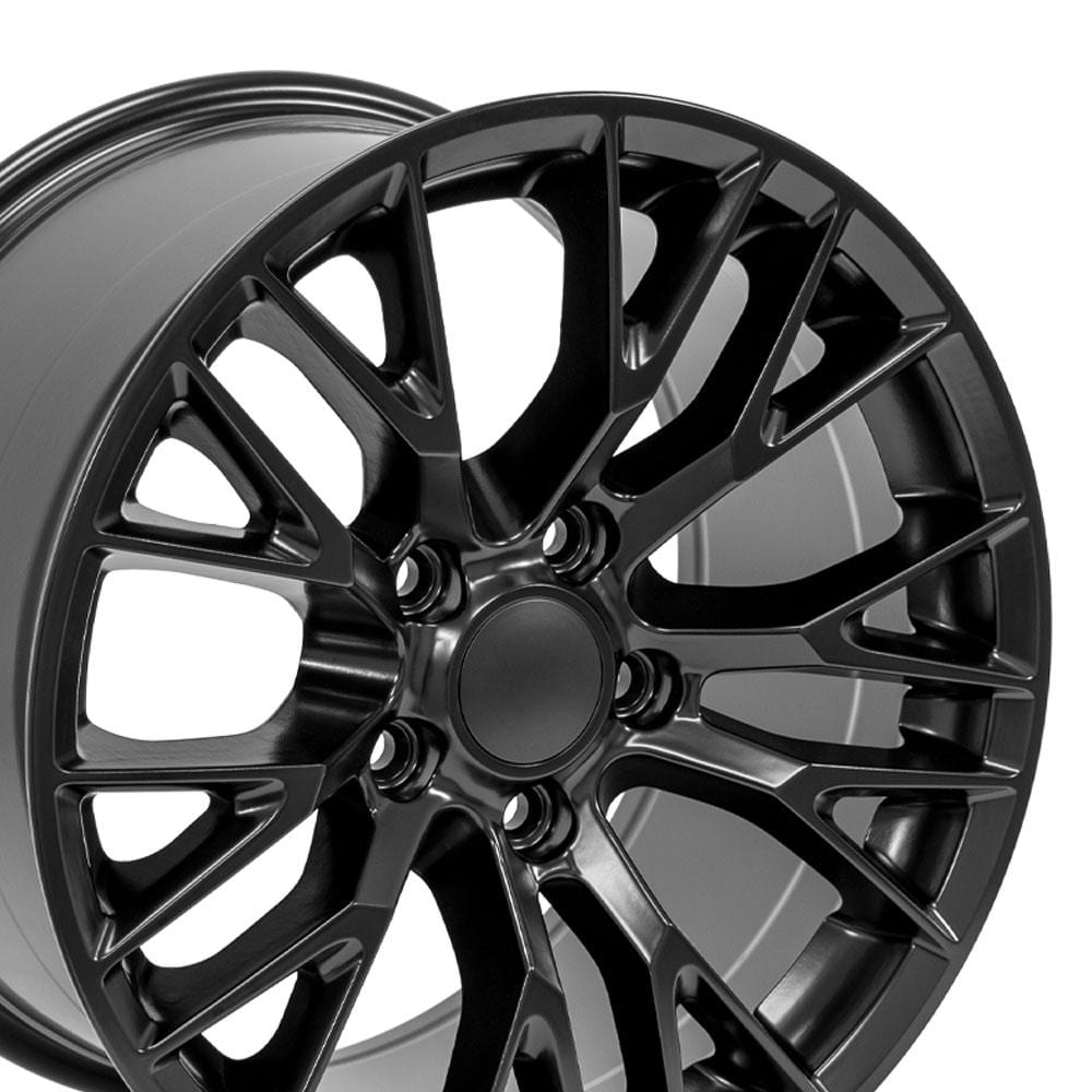 C4 New Satin Black 18x8.5 Wheel and Tire Set of 4 (CV22) with 245/40r18 Ironman iMove GEN 2 1988-1996