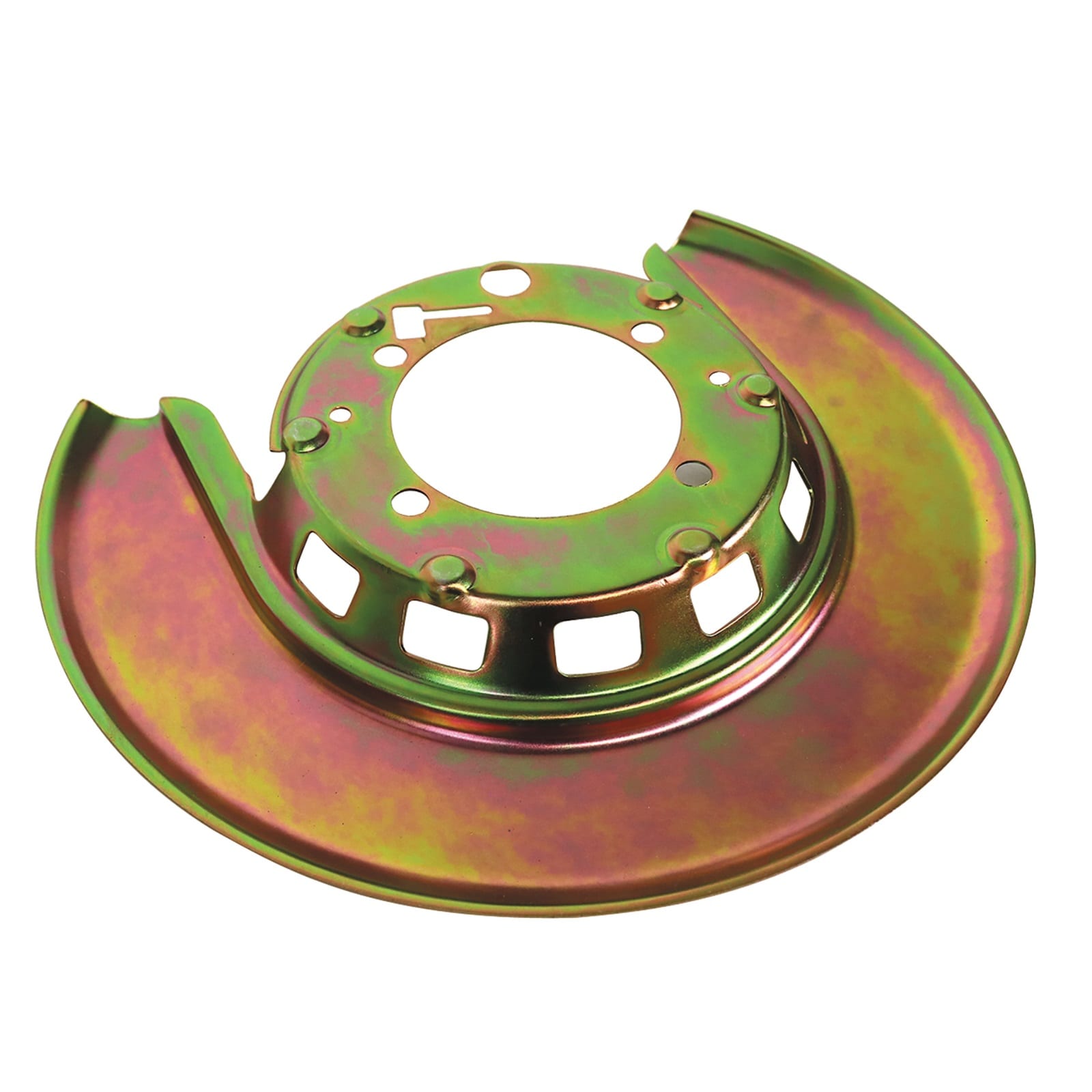C3 New Passenger-Side Rear Backing Plate Shield, Gold 1976-1982