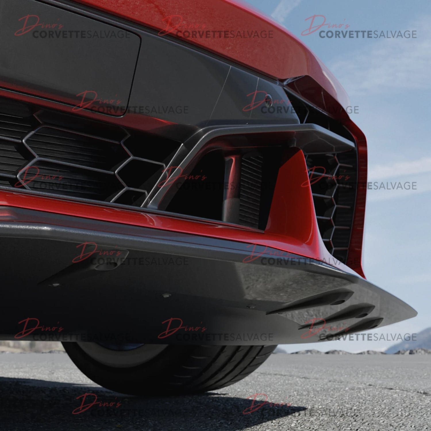 C8 Corvette New Z06, E-Ray Carbon Flash Metallic Front Splitter 2023-2025