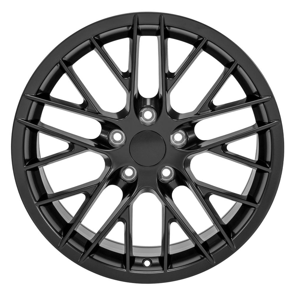C4 New Satin Black 18x8.5 Wheel and Tire Set of 4 (CV08) with 245/40r18 Ironman iMove GEN 3 1988-1996