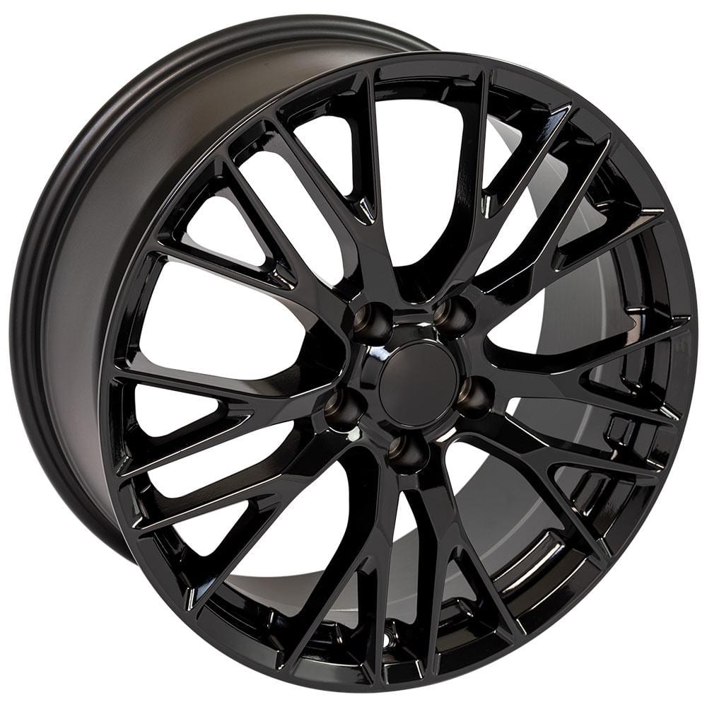 C6-C7 New Gloss Black 19x8.5 and 20x10 Wheel Set of 4 (CV22C) 2005-2019