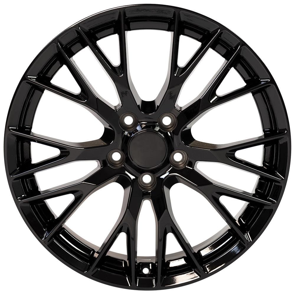 C6-C7 New Gloss Black 19x8.5 and 20x10 Wheel Set of 4 (CV22C) 2005-2019