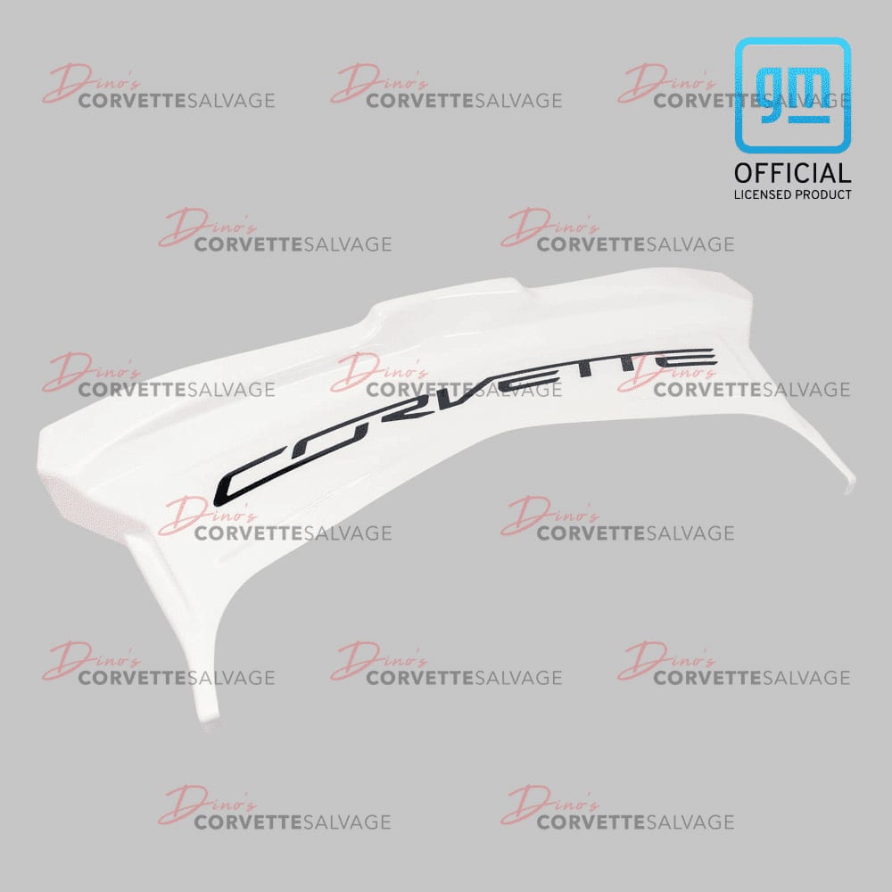 C7 Corvette New White Lower Heat Extractor with Black Corvette Logo 2014-2019