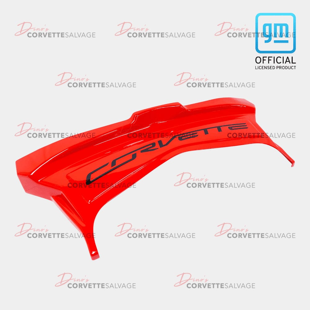 C7 Corvette New Red Lower Heat Extractor with Black Corvette Logo 2014-2019