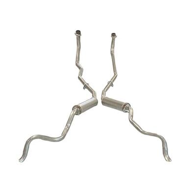 C1 New Exhaust System - Low Horsepower 1X4 - 2 Inch with Off-Road Mufflers 1961-1962